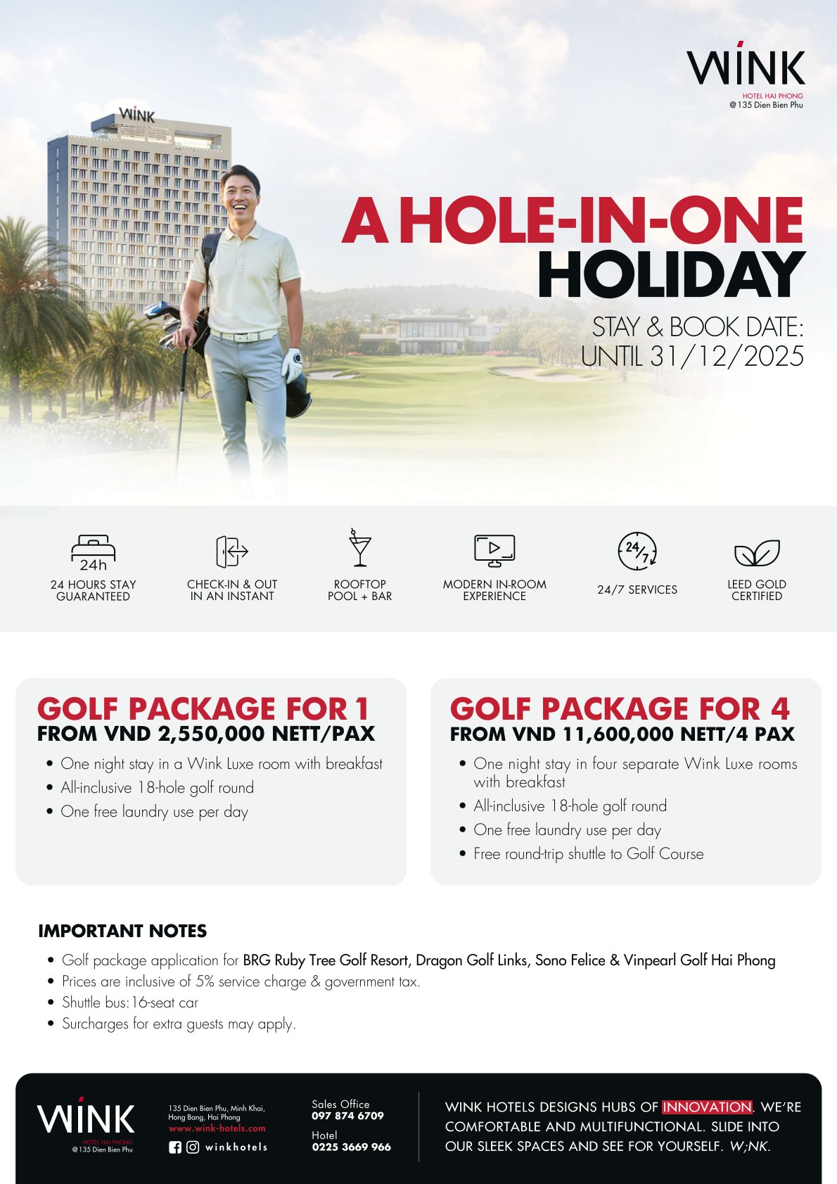 HỘI GOLF HẢI PHÒNG TRÂN TRỌNG GIỚI THIỆU NHÀ TÀI TRỢ WINK HOTEL HẢI PHÒNG