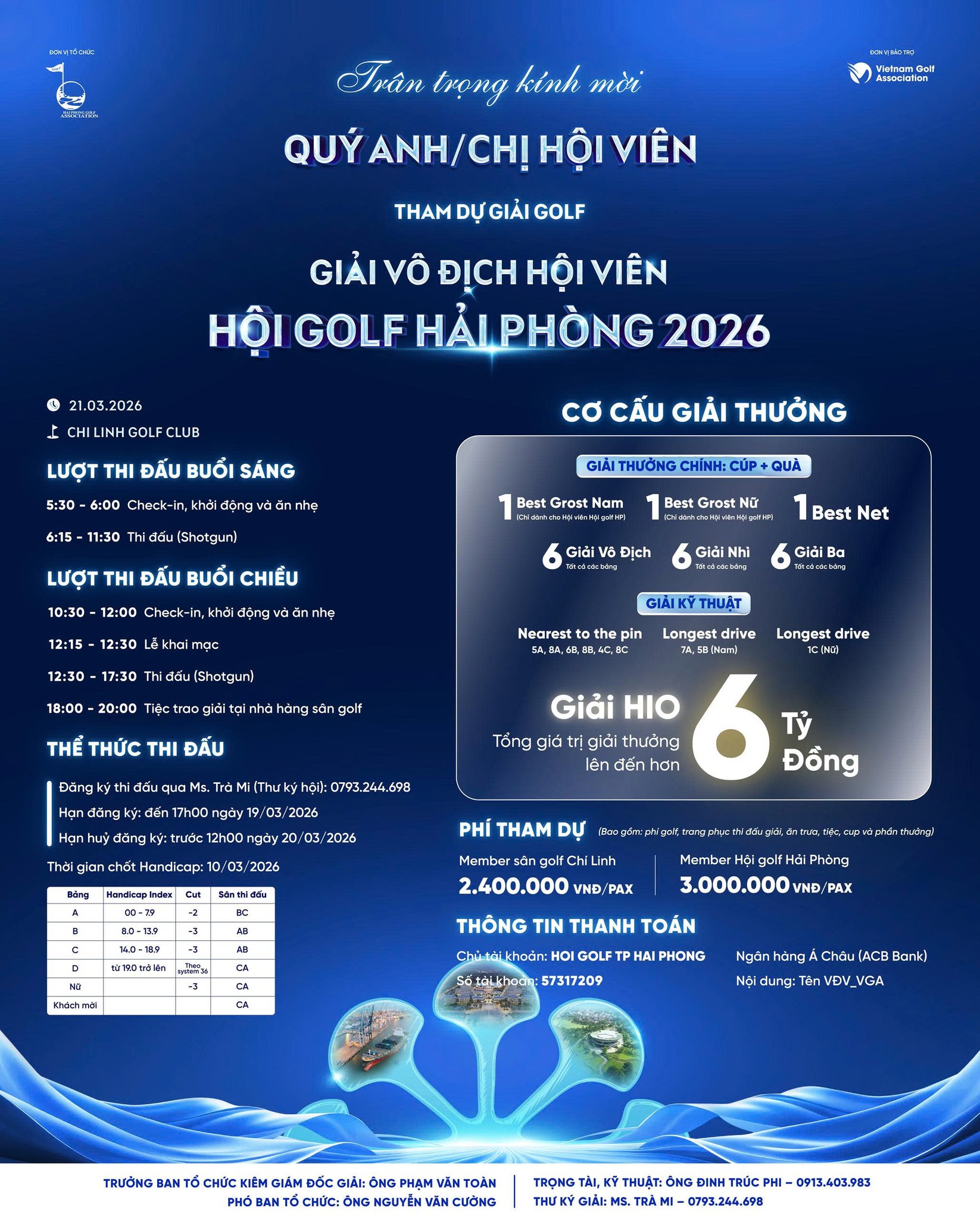 GIẢI VÔ ĐỊCH HỘI VIÊN HỘI GOLF HẢI PHÒNG 2026 – SẴN SÀNG KHỞI TRANH TẠI CHI LINH GOLF CLUB